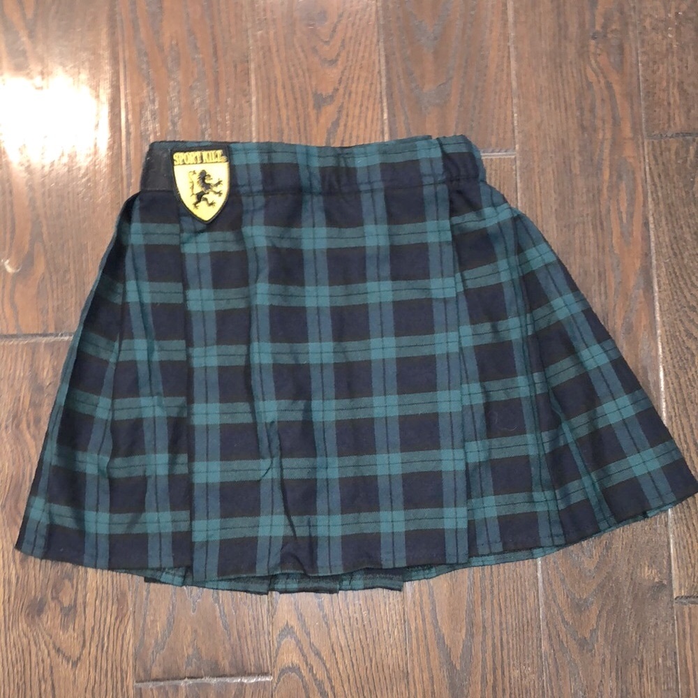 Sport kilt green plaid Scottish Irish skirt size small
